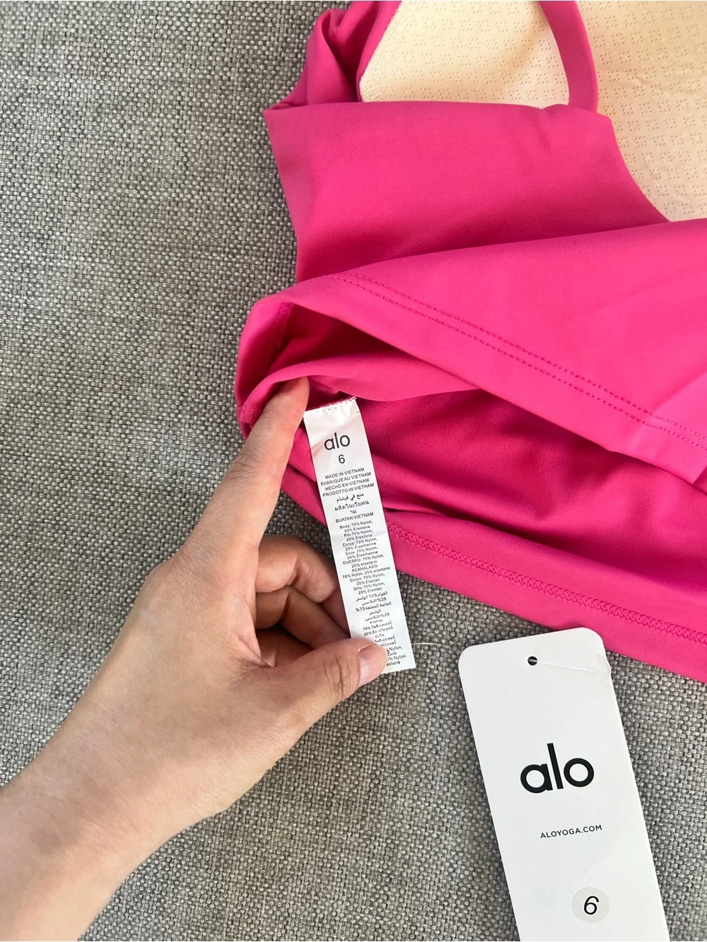 ALO Yoga Bright Pink Cropped Camisole Tank